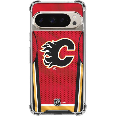 NHL Calgary Flames Home Jersey Pixel 9/9 Pro Clear Case